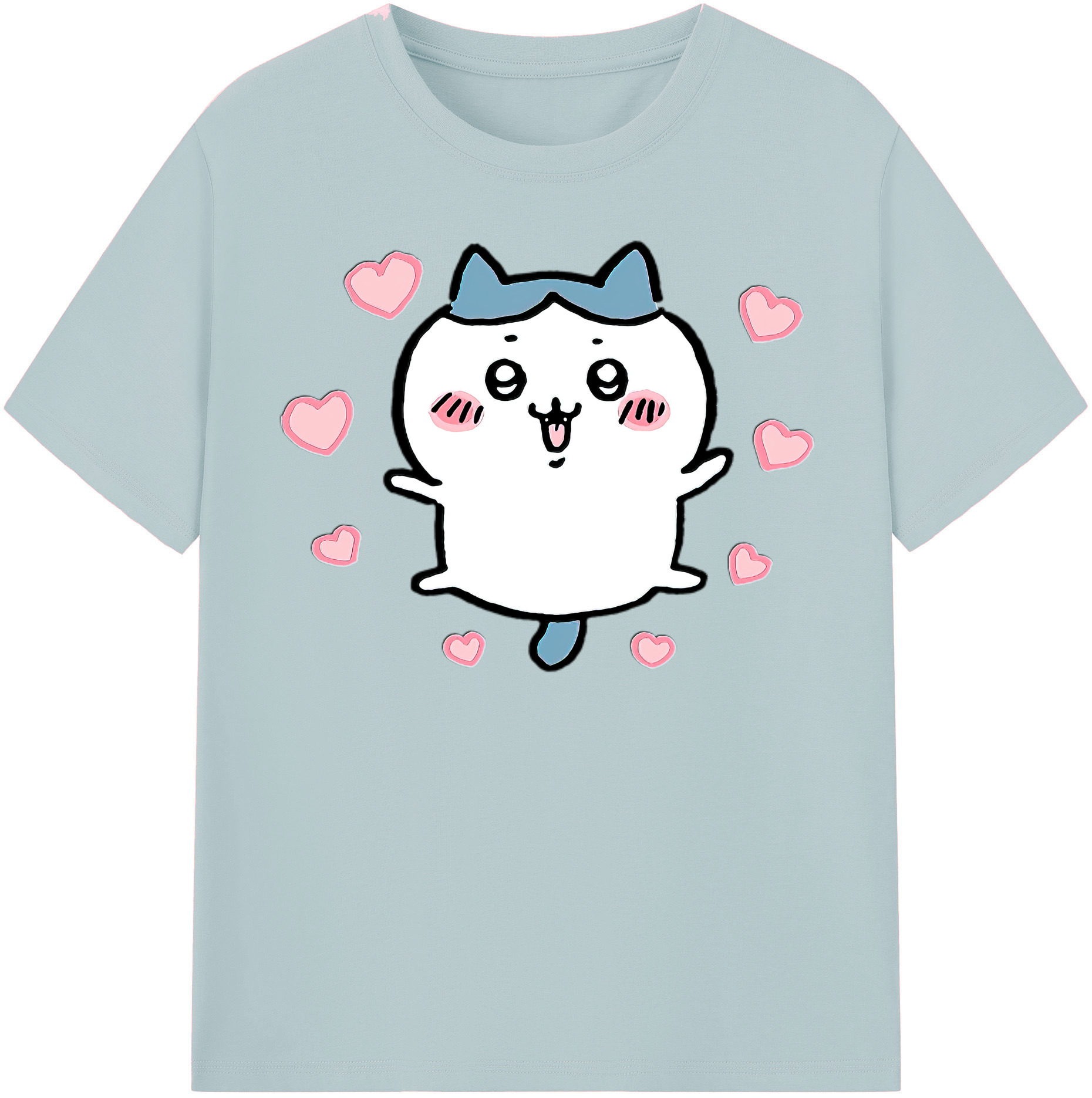 （画像用） ちいかわ ハチワレ Chii-kawa hachiware 綿100％半袖Tシャツ（フロントプリント）